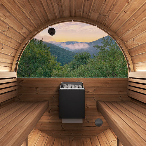 SaunaLife Model E8W | Large Barrel Sauna with Window