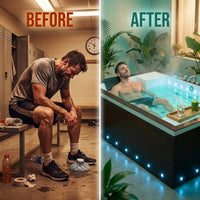 Hot Tub Built for Performance Recovery, Hydrotherapy Jets, Dual Occupancy, Acrylic Shell, LED Lighting — Before & After