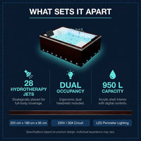 Hot Tub Built for Performance Recovery, Hydrotherapy Jets, Dual Occupancy, Acrylic Shell, LED Lighting — Results & Stats