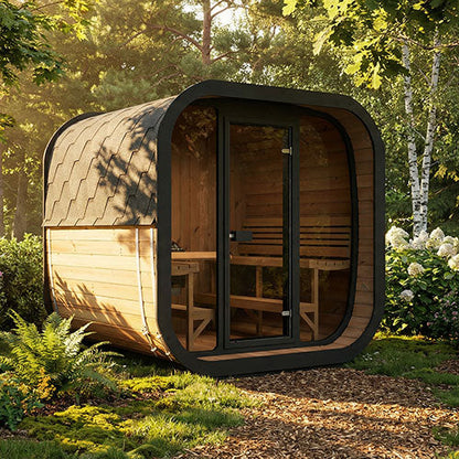SaunaLife Model CL7G | Outdoor Cabin Sauna with Changing Room