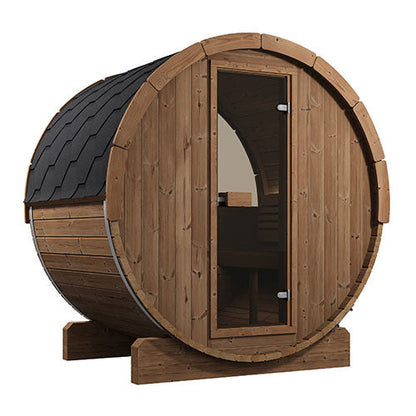 SaunaLife Model E6W | Outdoor Barrel Sauna with Window