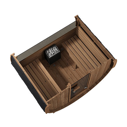 SaunaLife Model E6W | Outdoor Barrel Sauna with Window