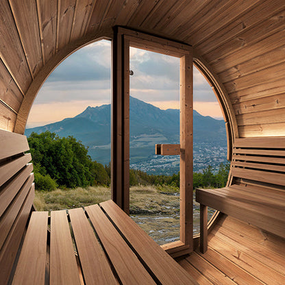 SaunaLife Model E7G | Outdoor Barrel Sauna