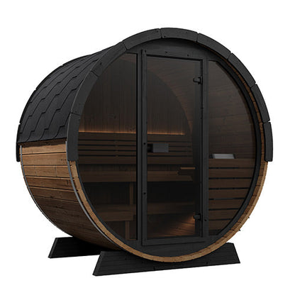 SaunaLife Model EE6G | Elegance Barrel Sauna Full Glass Front