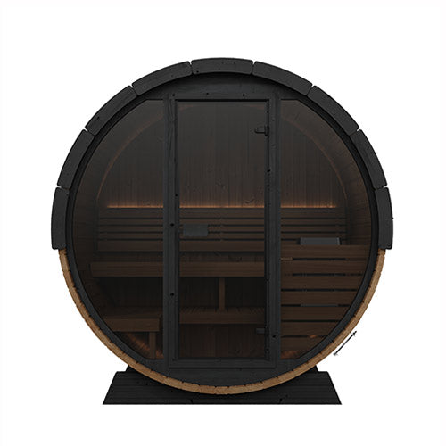 SaunaLife Model EE6G | Elegance Barrel Sauna Full Glass Front