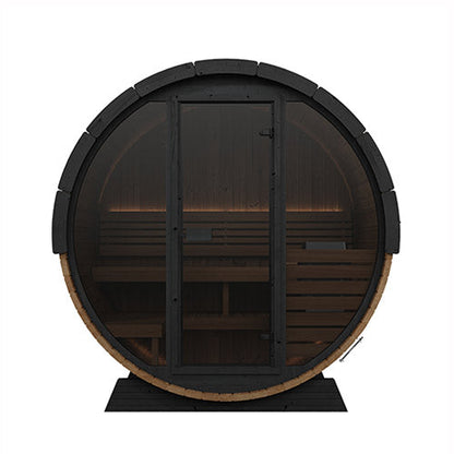 SaunaLife Model EE6G | Elegance Barrel Sauna Full Glass Front