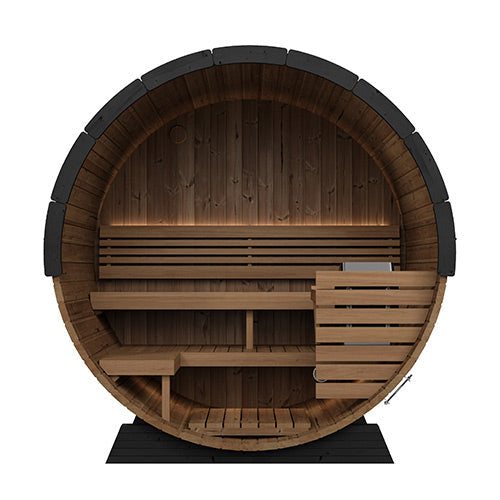 SaunaLife Model EE6G | Elegance Barrel Sauna Full Glass Front