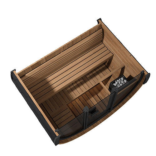 SaunaLife Model EE6G | Elegance Barrel Sauna Full Glass Front