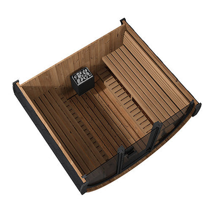 SaunaLife Model EE8G | Elegance Barrel Sauna Full Glass Front